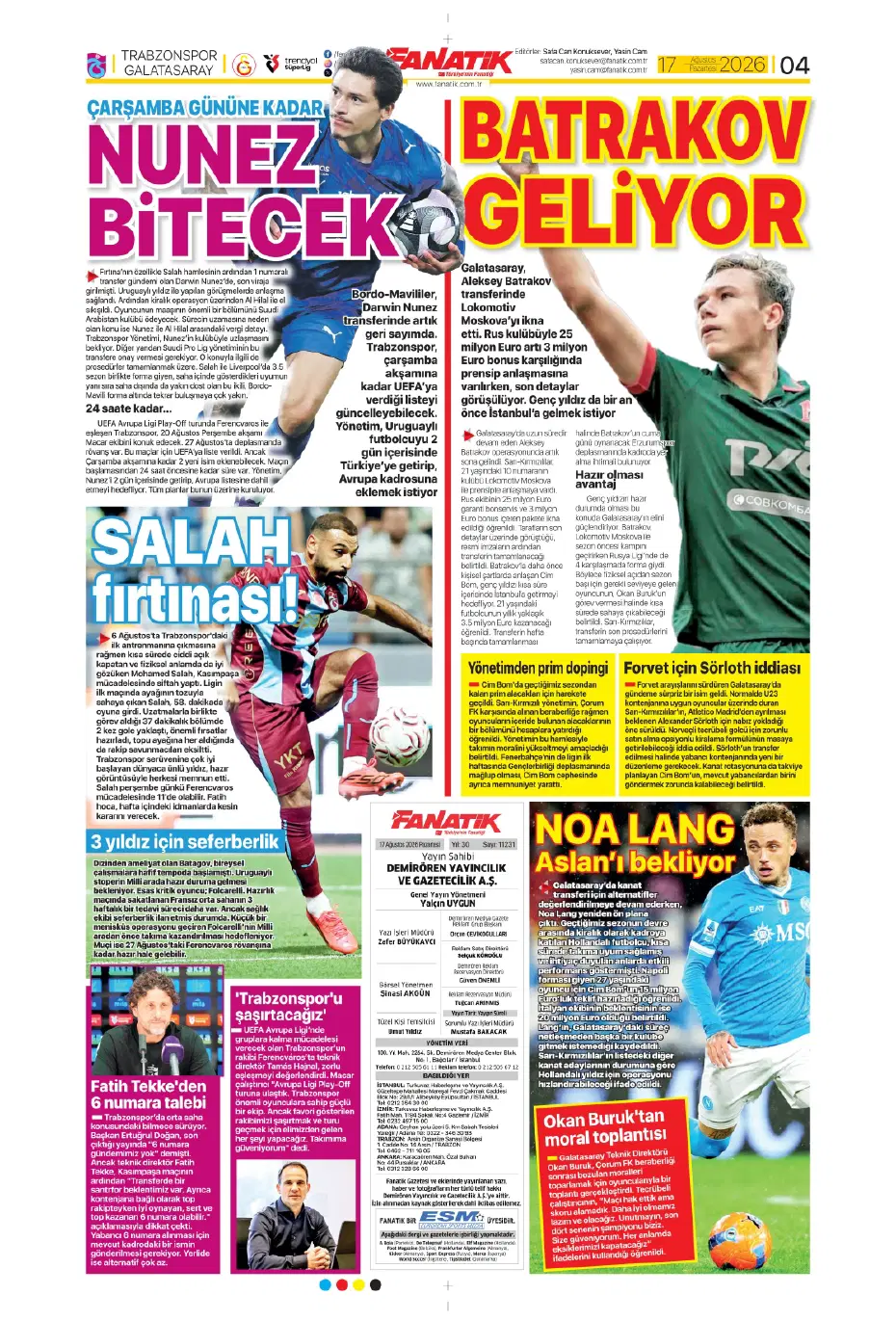 Fenerbahçe'de 2. kaptan Hakan Çalhanoğlu | Sporun manşetleri - 13 Fenerbahçe'de 2. kaptan Hakan Çalhanoğlu | Sporun manşetleri - 13