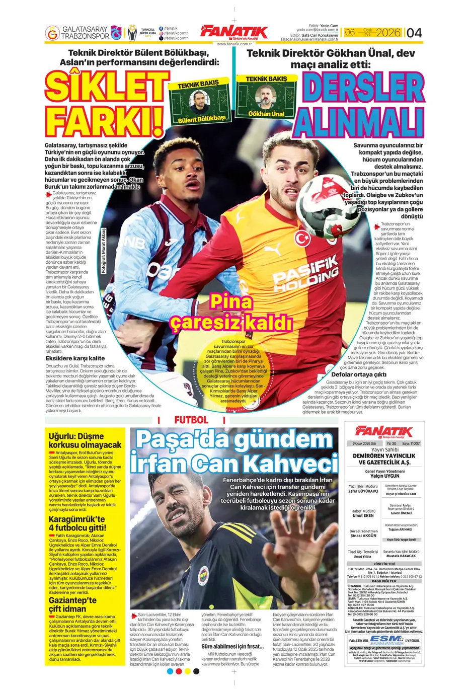 "Lookman Afrika Kupası'ndan direkt İstanbul'a" | Sporun manşetleri - 39 "Lookman Afrika Kupası'ndan direkt İstanbul'a" | Sporun manşetleri - 39