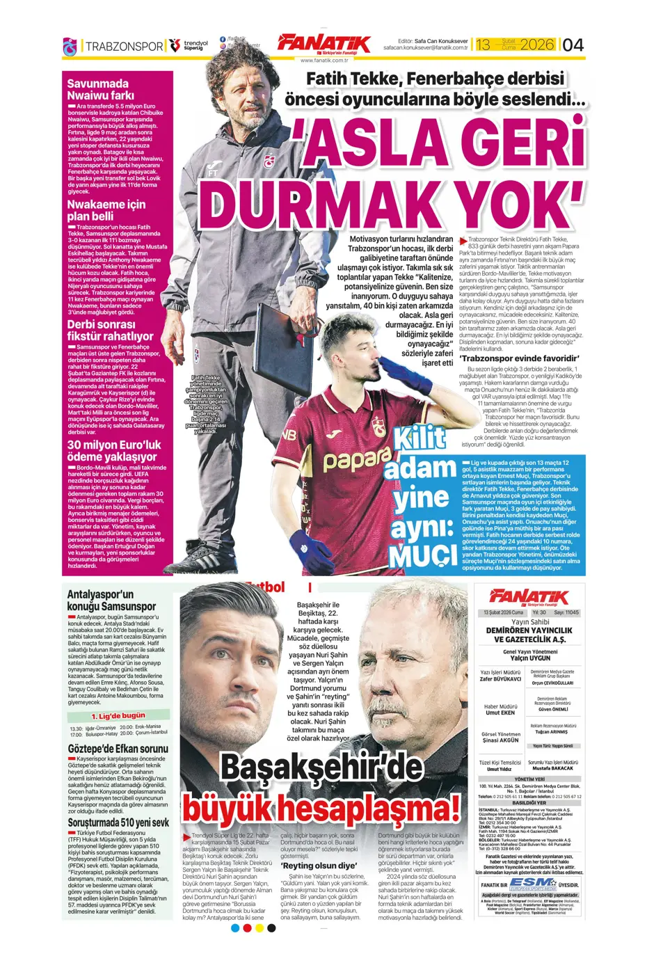 "Tedesco teklifi kabul etmeye yakın" | Sporun manşetleri - 26