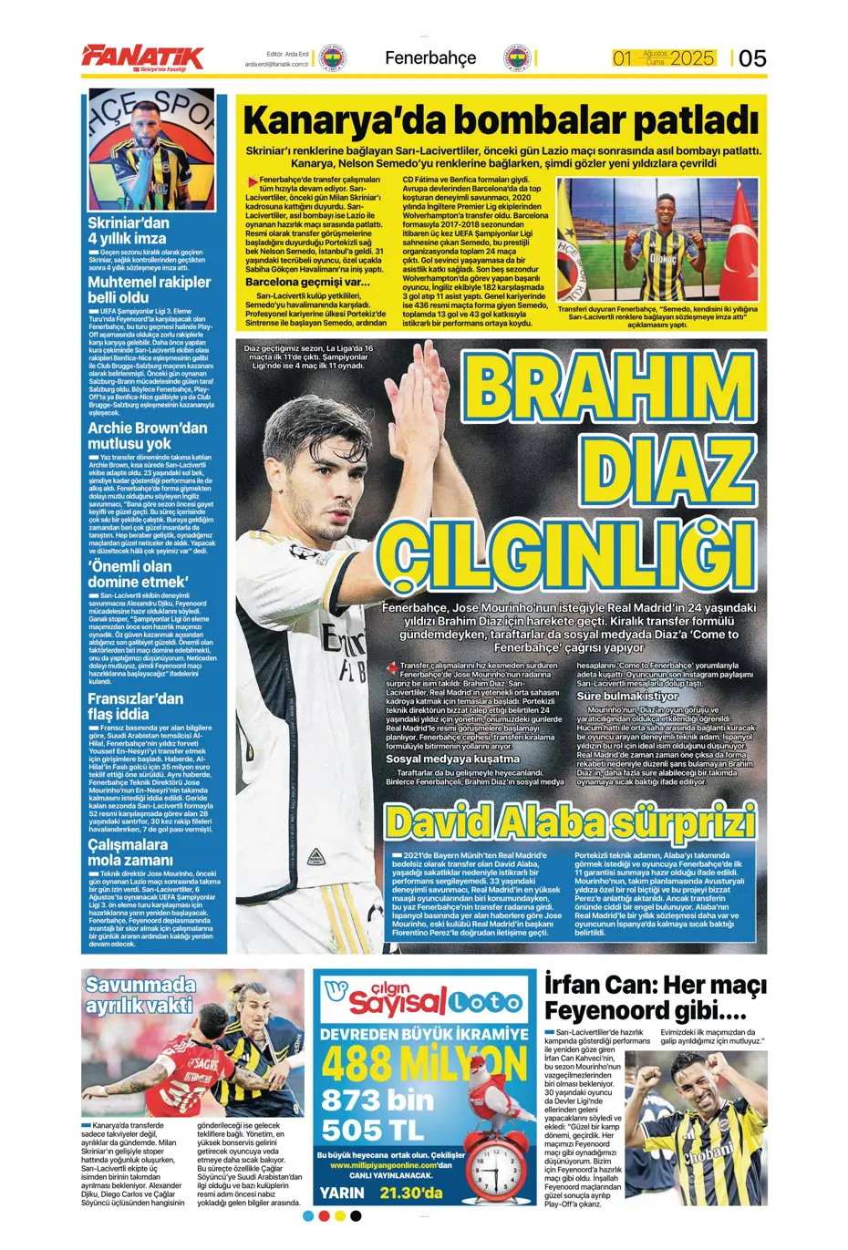 "Ederson için geri sayım" | Sporun manşetleri - 28