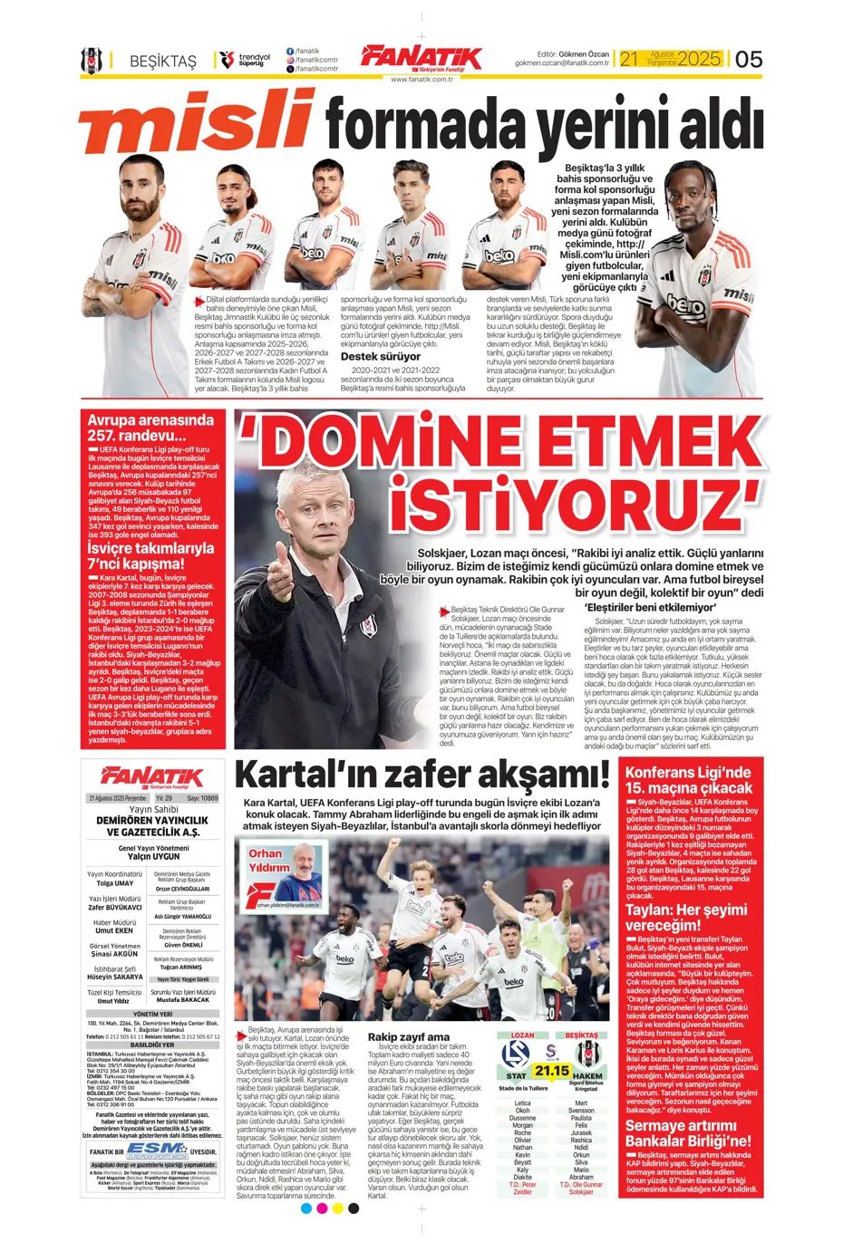 "Benfica'yı Kadıköy'de salladık ama yıkamadık" | Sporun manşetleri - 28