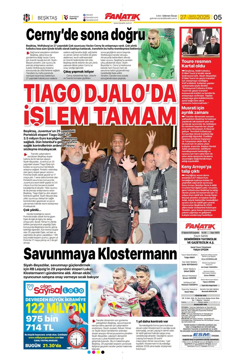 "Fenerbahçe'den 850 milyon euroluk tarihi hamle" | Sporun manşetleri - 26