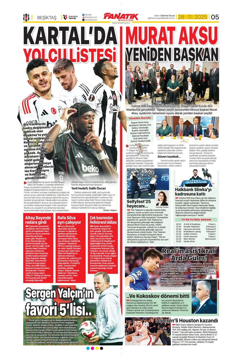 "Avrupa'nın lideri Samsunspor" | Sporun manşetleri - 28