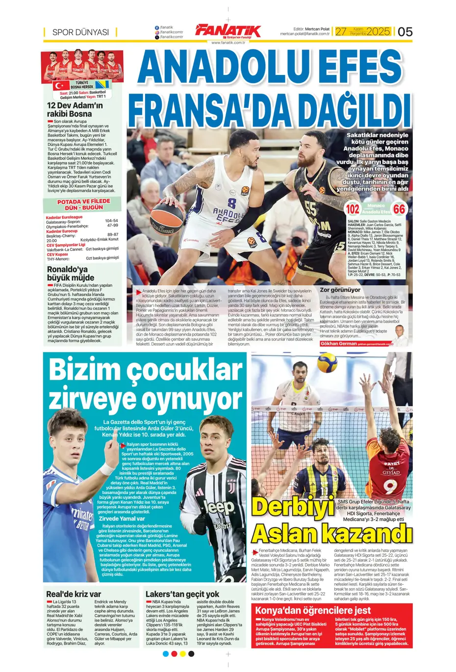 "Galatasaray'ı FIFA virüsü sardı" | Sporun manşetleri - 27