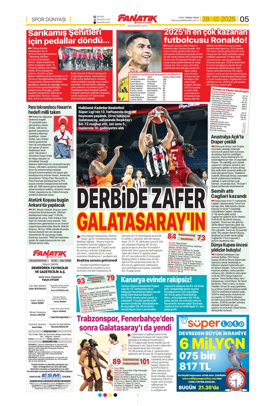 "Fenerbahçe'ye Szymanski piyangosu: Kabul ettiler" | Sporun manşetleri - 20 "Fenerbahçe'ye Szymanski piyangosu: Kabul ettiler" | Sporun manşetleri - 20