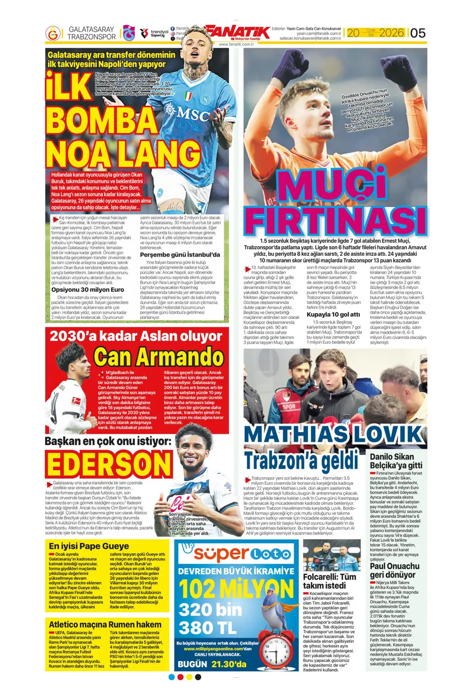 "Fenerbahçe'de 10 milyon euroya 2 senelik imza" | Sporun manşetleri  - 29