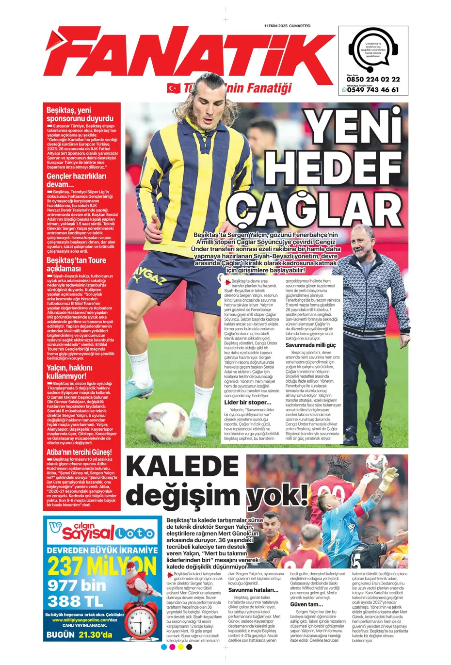 "Sergen Yalçın'ın yeni hedefi Çağlar Söyüncü" | Sporun manşetleri - 34