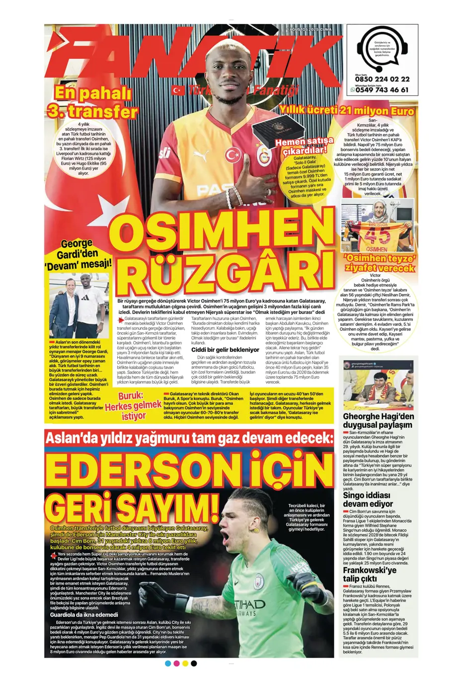 "Ederson için geri sayım" | Sporun manşetleri - 27