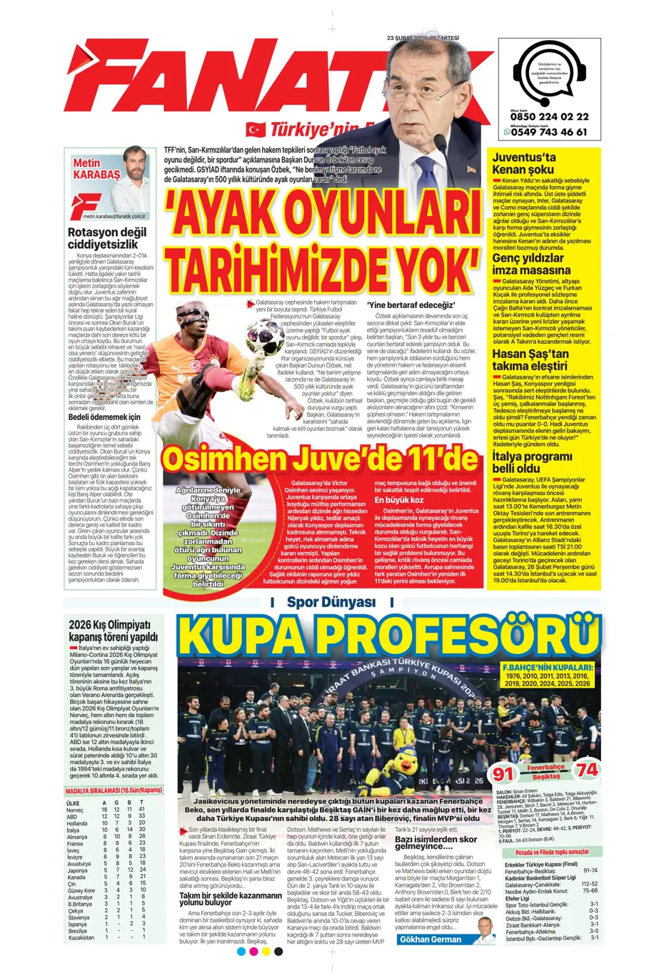 "Fenerbahçe'ye Galatasaray dopingi: Whatsapp grubunda bayram havası" | Sporun manşetleri - 25 "Fenerbahçe'ye Galatasaray dopingi: Whatsapp grubunda bayram havası" | Sporun manşetleri - 25