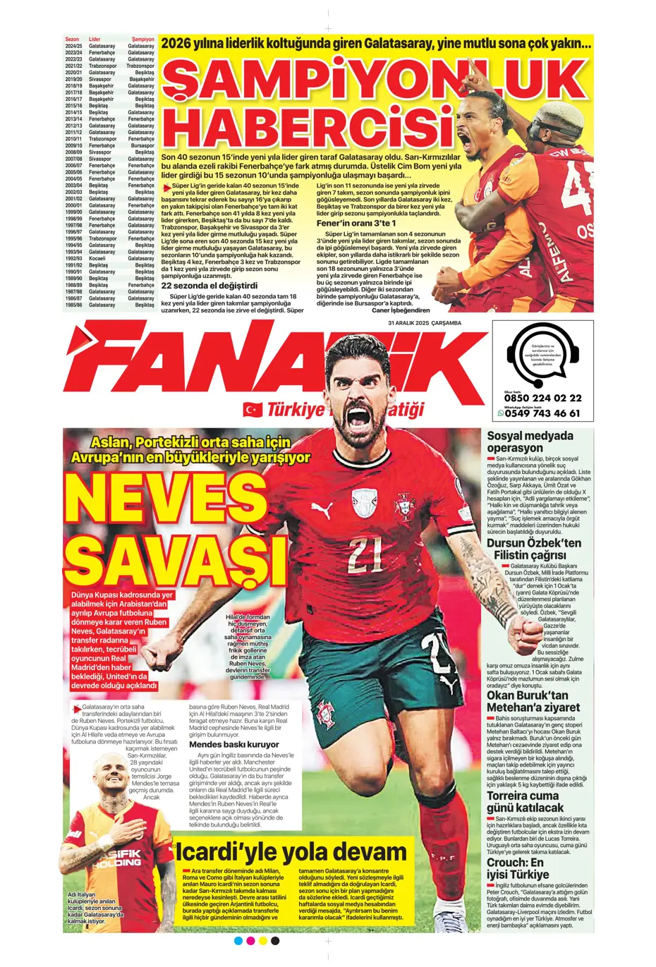 "Rafa Silva'nın yerine bomba isim geliyor" | Sporun manşetleri - 29