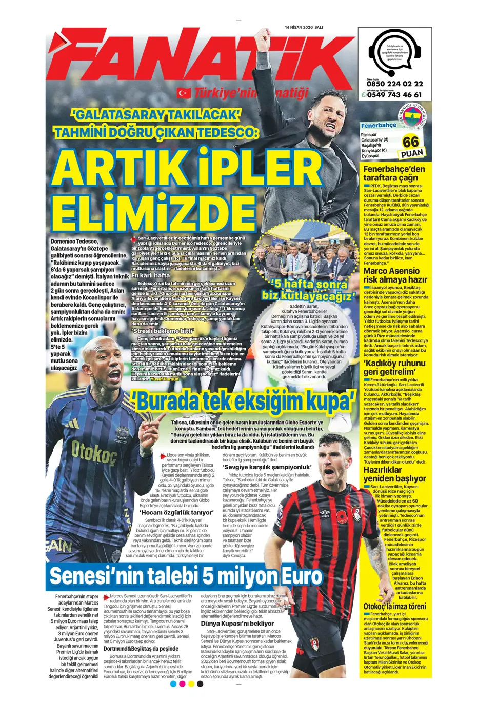 Tedesco takımdan ayrılmasına izin verdi, Fenerbahçe'ye veda ediyor | Sporun manşetleri - 17