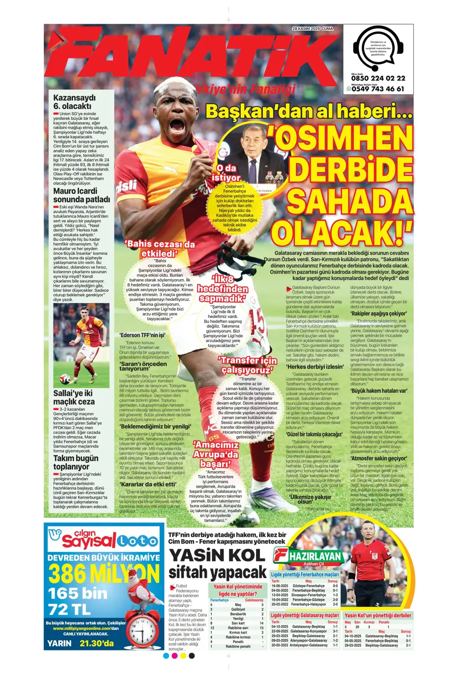 "Avrupa'nın lideri Samsunspor" | Sporun manşetleri - 27