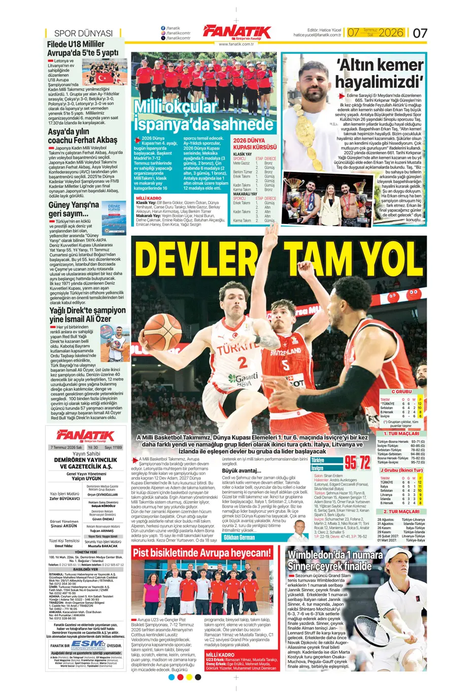 "Ve Greenwood, Fenerbahçe'de" | Sporun manşetleri - 10