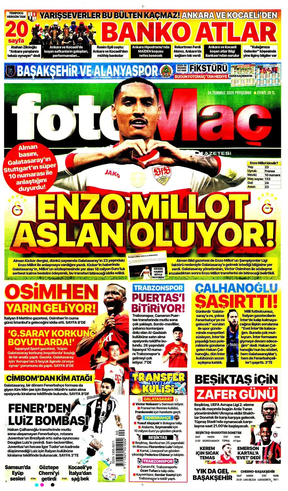 "Enzo Millot Aslan oluyor" | Sporun manşetleri - 32