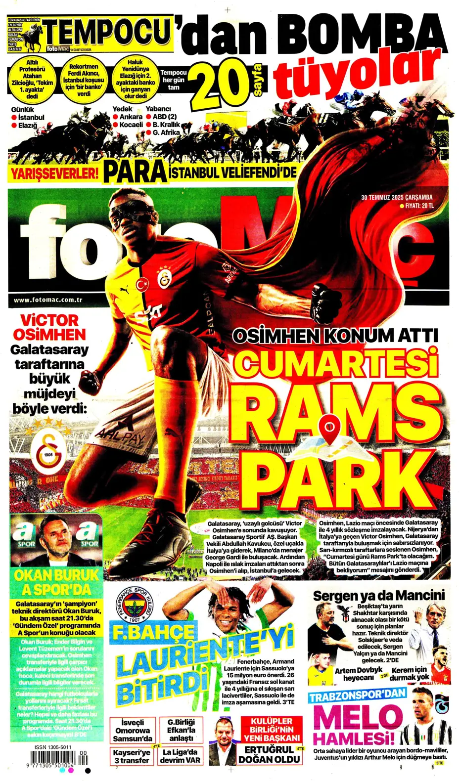 "Beşiktaş'ta Sergen Yalçın ve Mancini bombası" | Sporun manşetleri - 23