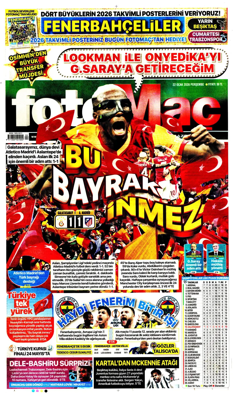 "Galatasaray'dan Atletico maçı sonrası 2 transfer birden" | Sporun manşetleri - 11