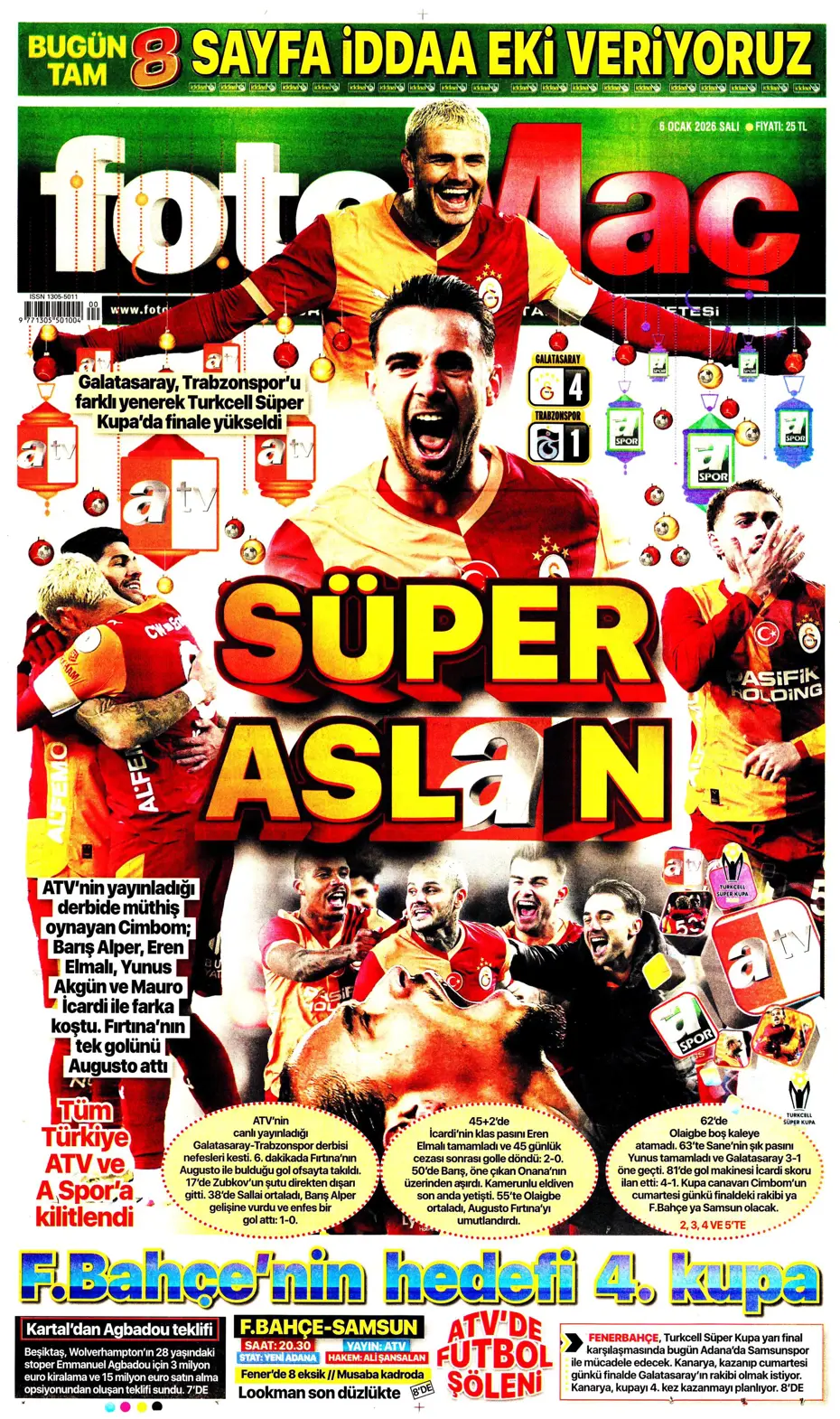 "Lookman Afrika Kupası'ndan direkt İstanbul'a" | Sporun manşetleri - 23 "Lookman Afrika Kupası'ndan direkt İstanbul'a" | Sporun manşetleri - 23