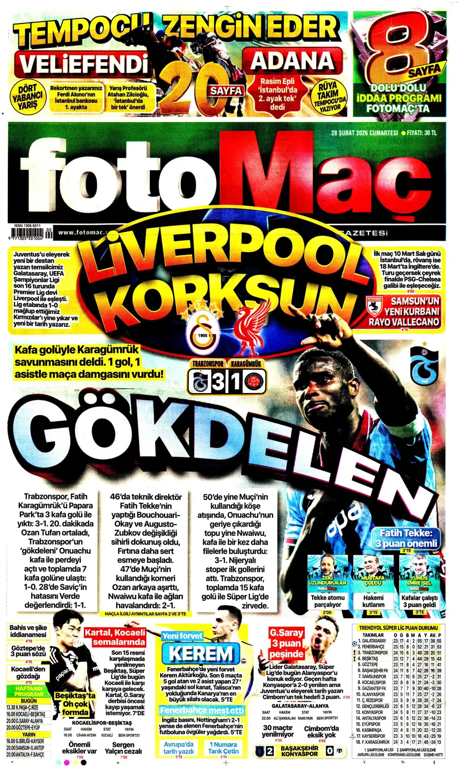 "İsmail Yüksek'e İngiliz takibi" | Sporun manşetleri - 32