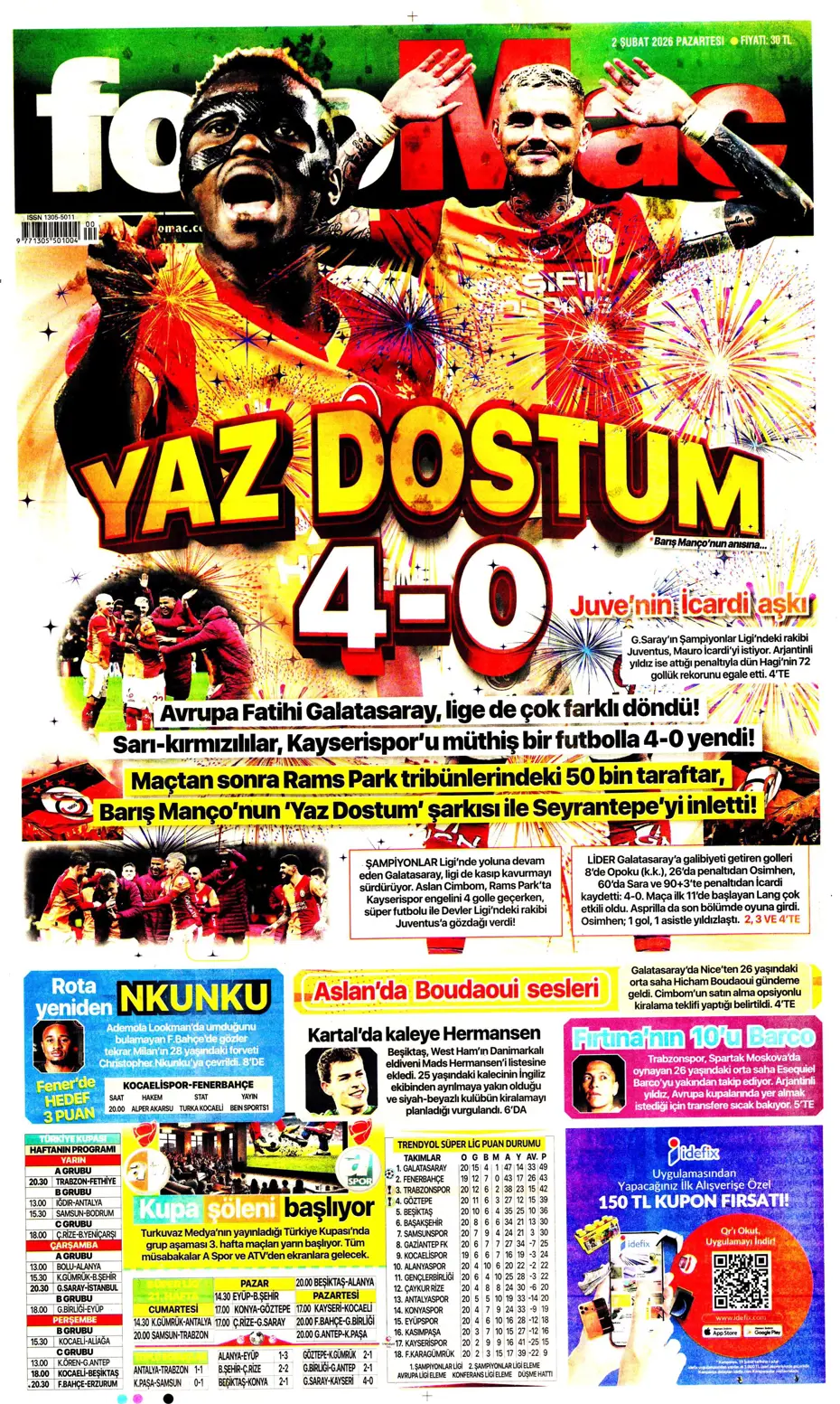 "Lookman peşinata kurban gitti" | Sporun manşetleri - 9