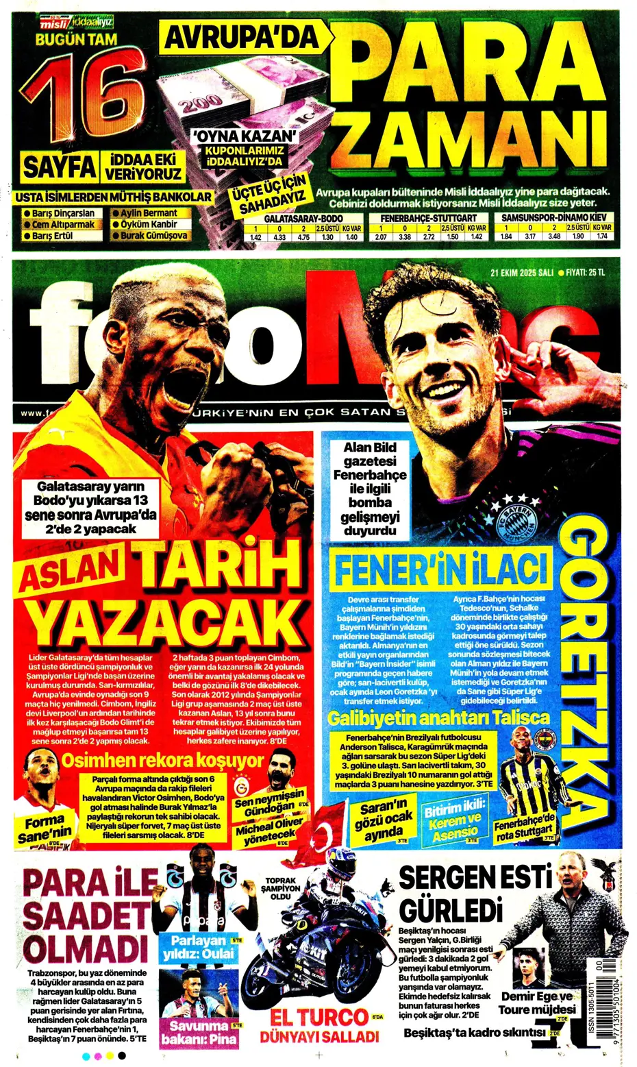 "Ve Goretzka doğrulandı" | Sporun manşetleri - 28 "Ve Goretzka doğrulandı" | Sporun manşetleri - 28