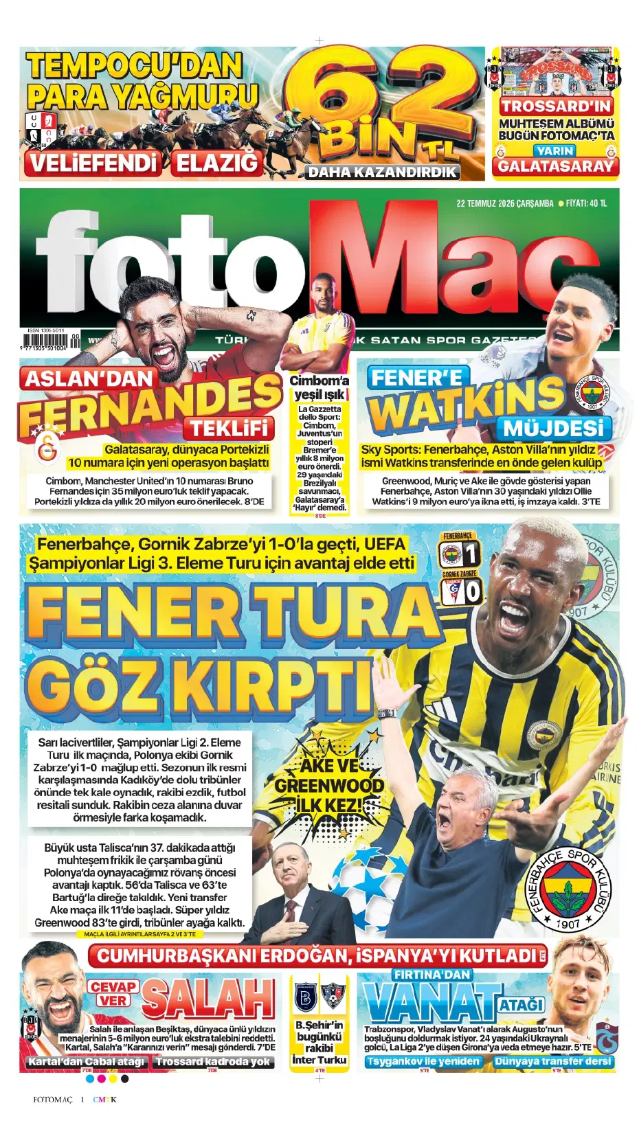 Ollie Watkins Fenerbahçe'ye geliyor | Sporun manşetleri - 23 Ollie Watkins Fenerbahçe'ye geliyor | Sporun manşetleri - 23