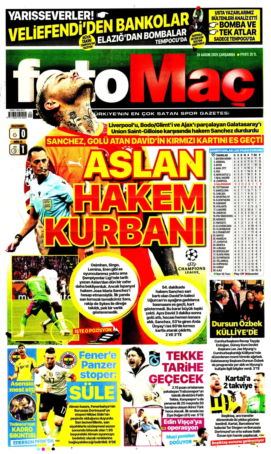 "Galatasaray Şampiyonlar Ligi'nde sakata geldi" | Sporun manşetleri - 27