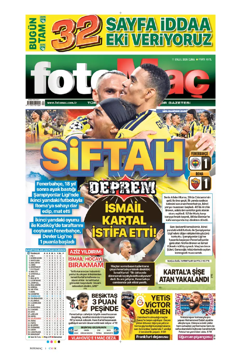 "İsmail Kartal gitti, geldi" | Sporun manşetleri - 28
