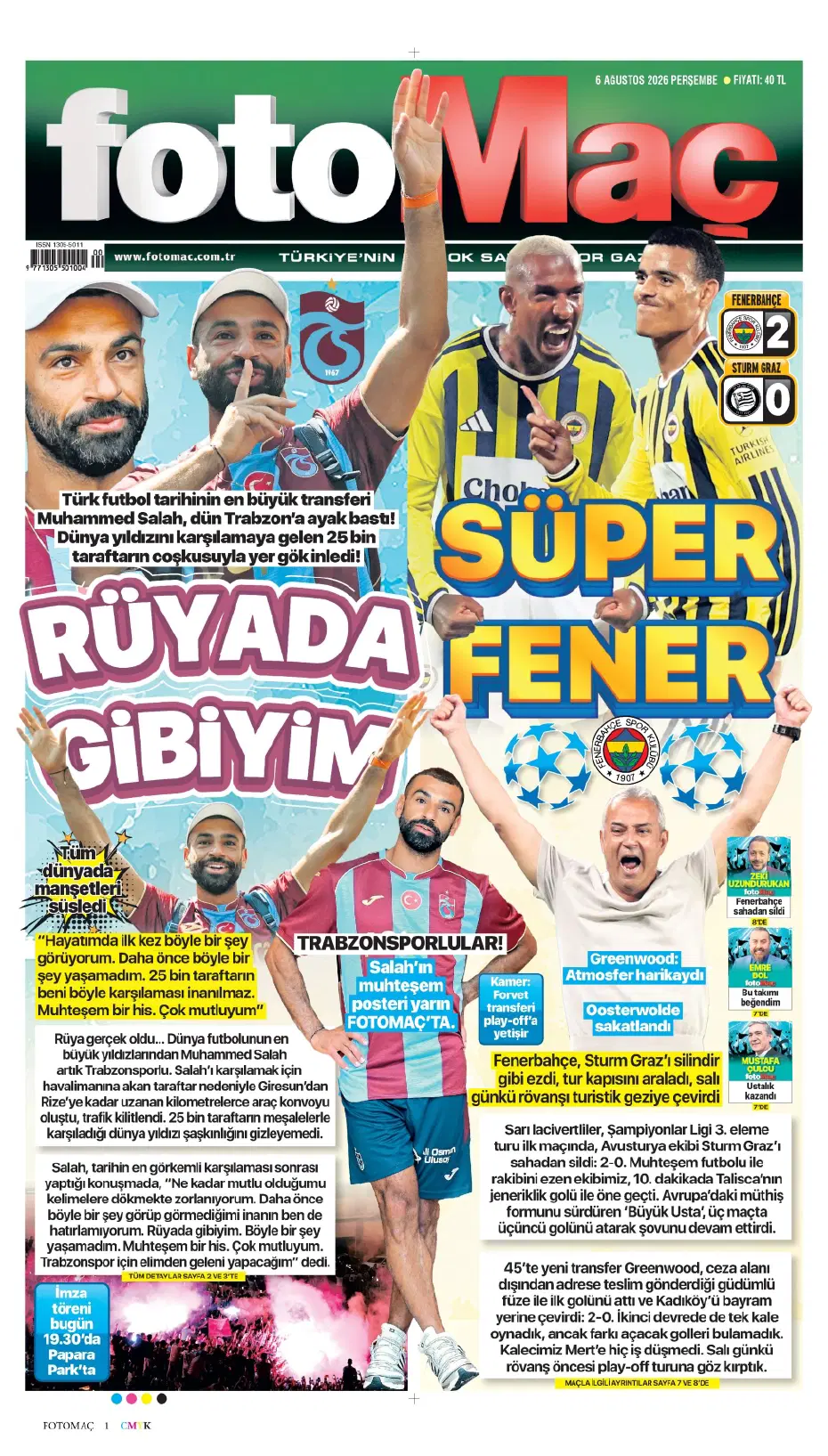 Tüm dünya Salah ve Trabzonspor'u konuşuyor | Sporun manşetleri - 25 Tüm dünya Salah ve Trabzonspor'u konuşuyor | Sporun manşetleri - 25
