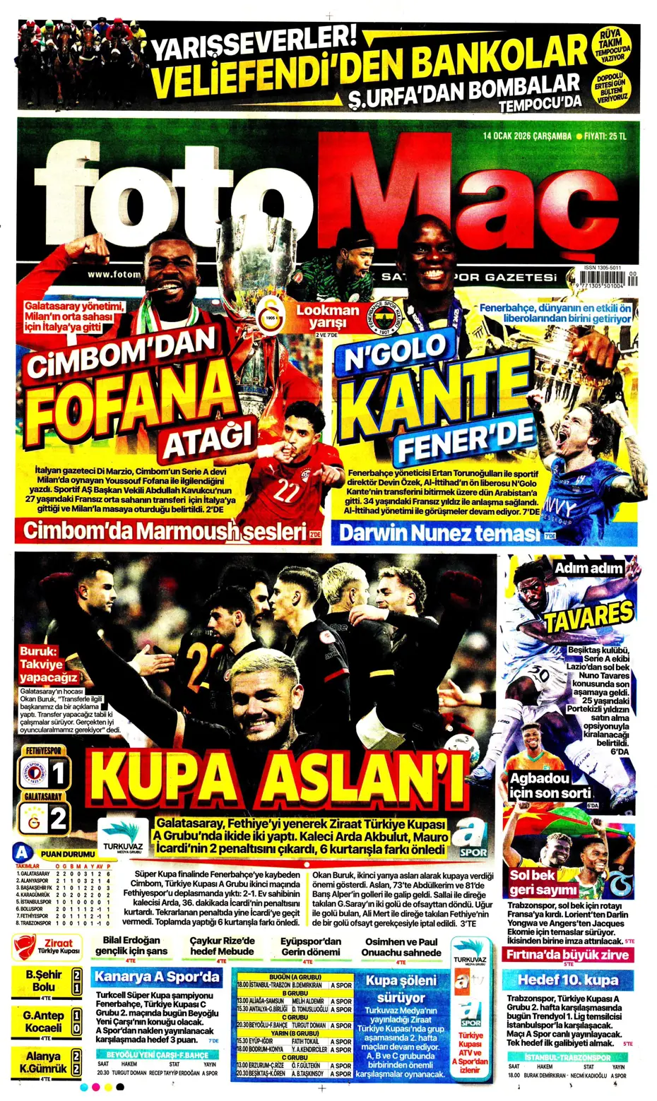 "N'Golo Kante Fenerbahçe'de" | Sporun manşetleri - 16