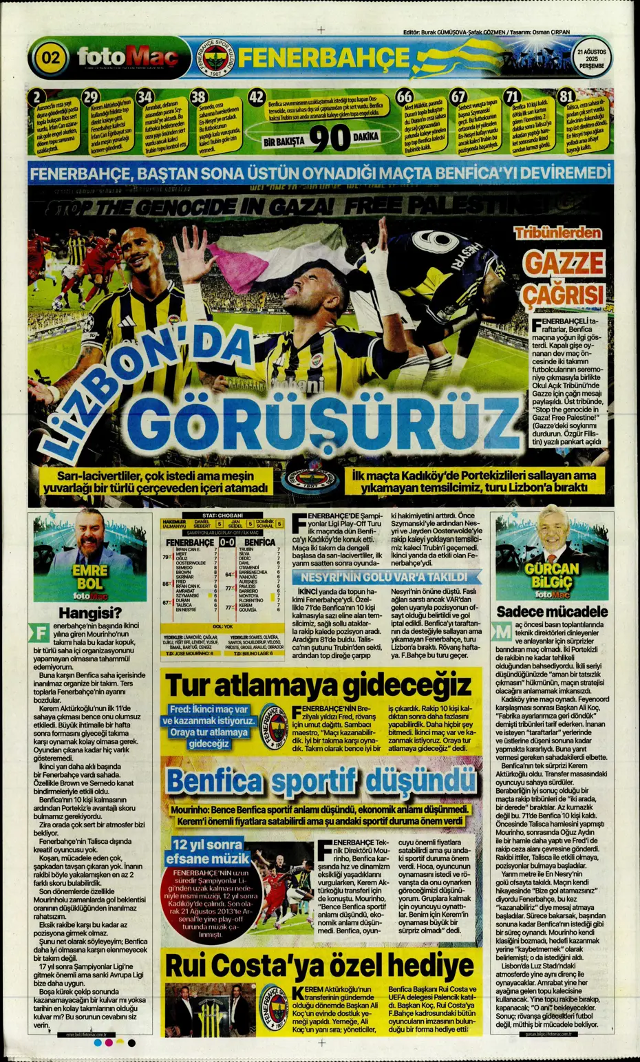 "Benfica'yı Kadıköy'de salladık ama yıkamadık" | Sporun manşetleri - 25