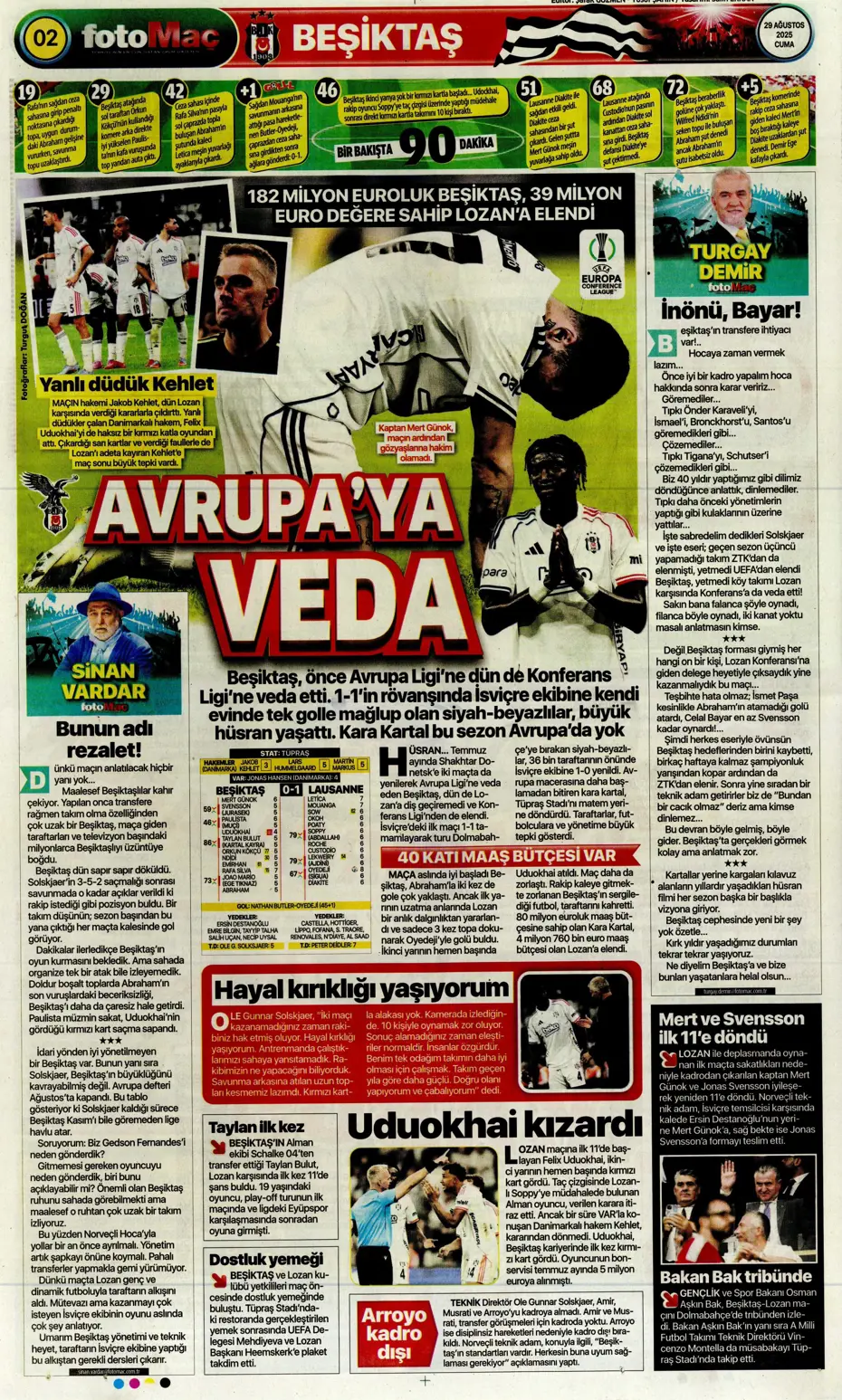 "Avrupa da gitti Solskjaer de" | Sporun manşetleri - 26