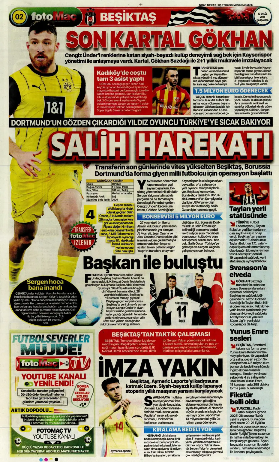 "Mühendislik harikası Domenico Tedesco" | Sporun manşetleri - 17