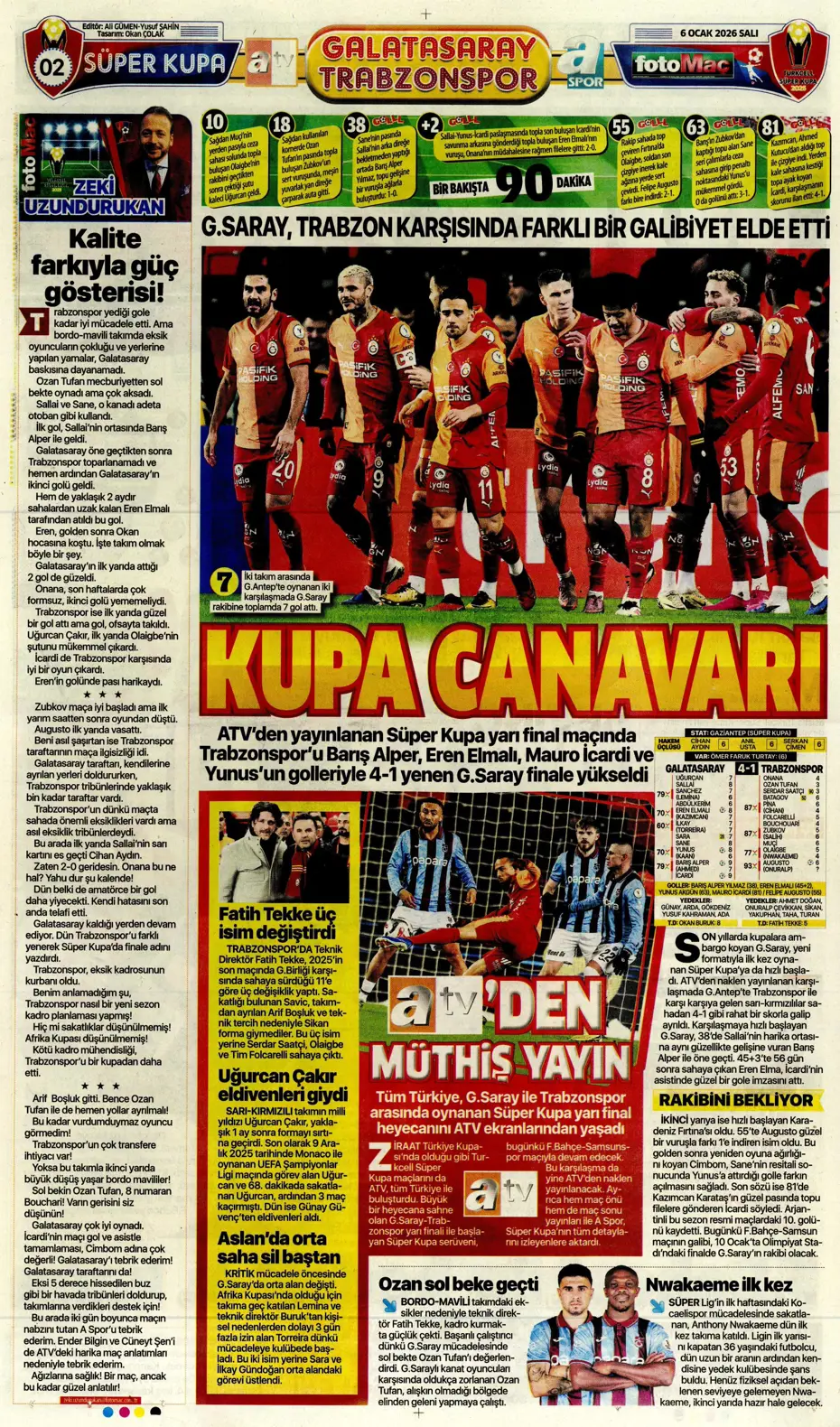 "Lookman Afrika Kupası'ndan direkt İstanbul'a" | Sporun manşetleri - 2 "Lookman Afrika Kupası'ndan direkt İstanbul'a" | Sporun manşetleri - 2