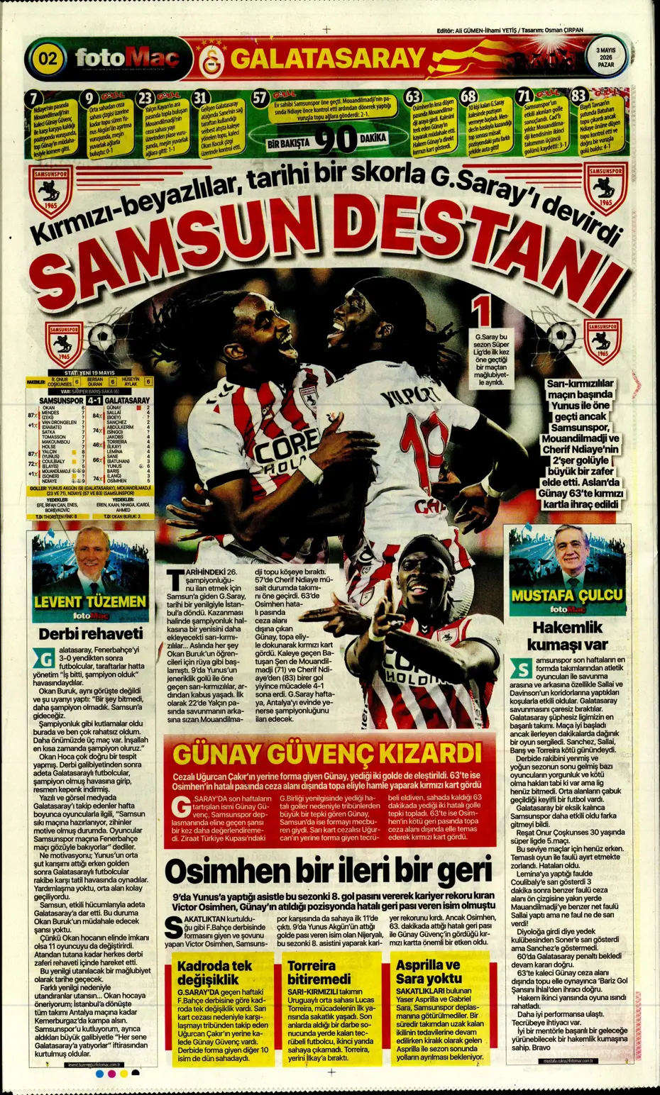 Galatasaray dördüncüyü ararken dört yedi | Sporun manşetleri - 6 Galatasaray dördüncüyü ararken dört yedi | Sporun manşetleri - 6
