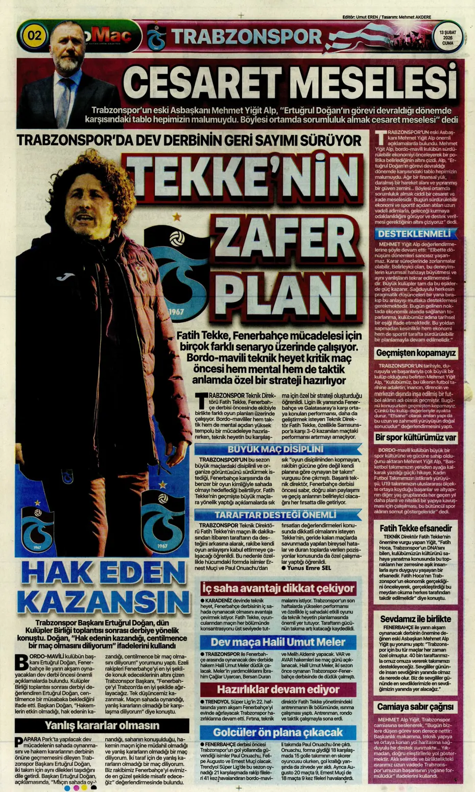 "Tedesco teklifi kabul etmeye yakın" | Sporun manşetleri - 13