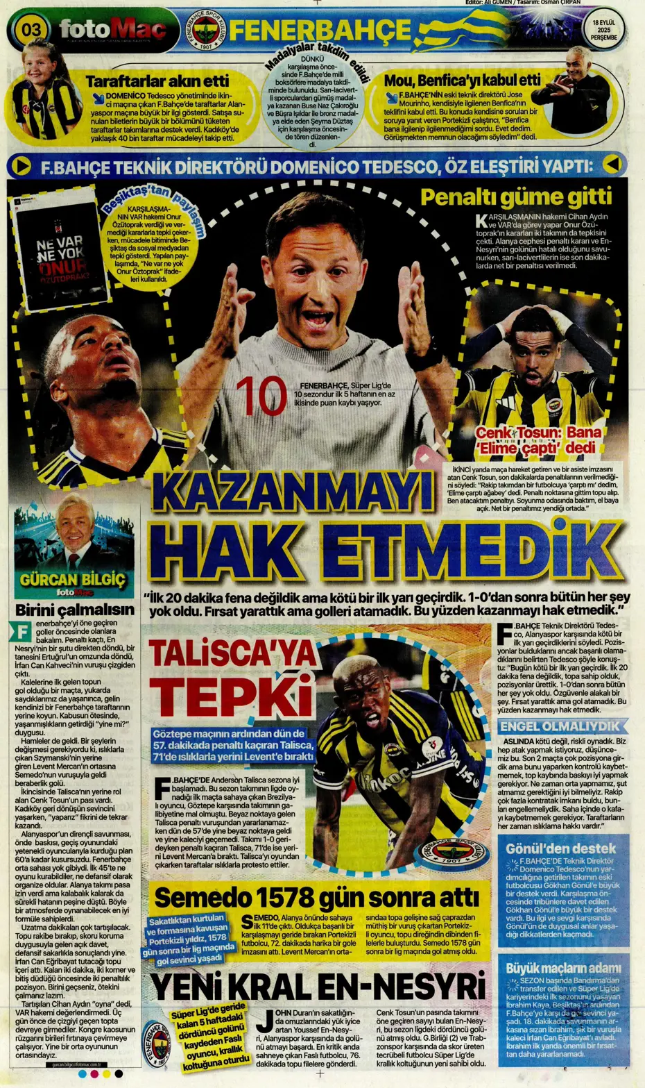"Fenerbahçe 'Can' evinden vuruldu" | Sporun manşetleri - 17