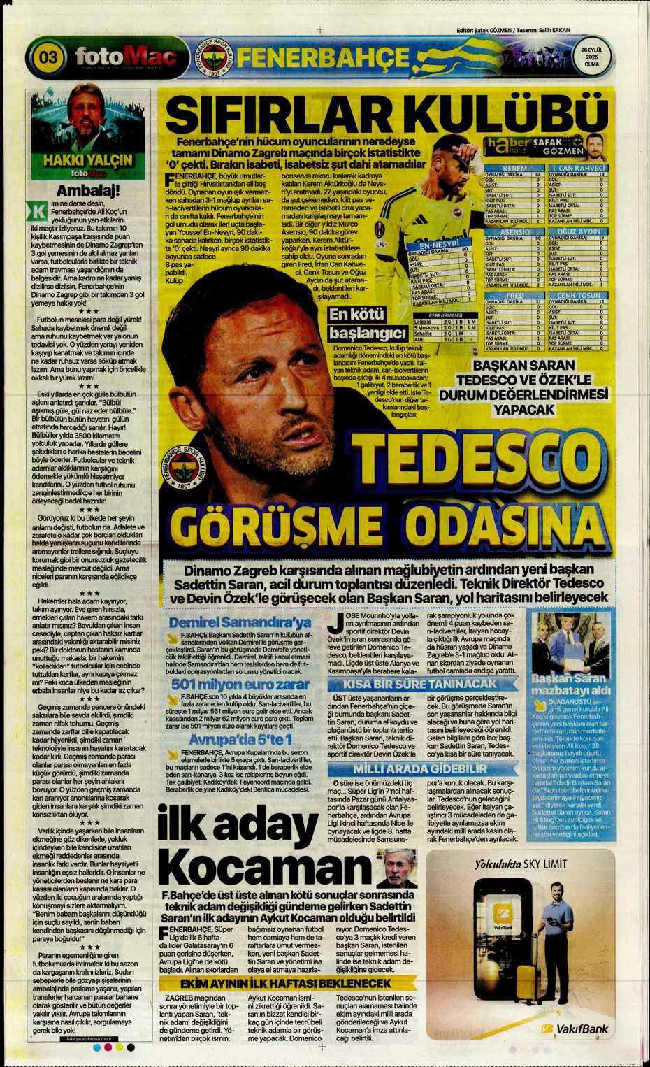 "Volkan Demirel'den Fenerbahçe'ye cevap" | Sporun manşetleri - 24