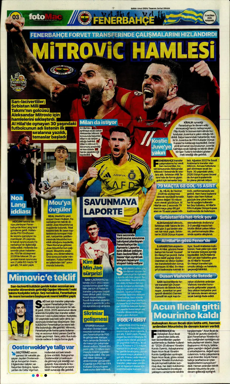 "Osimhen'in yerine En-Nesyri" | Sporun manşetleri - 23