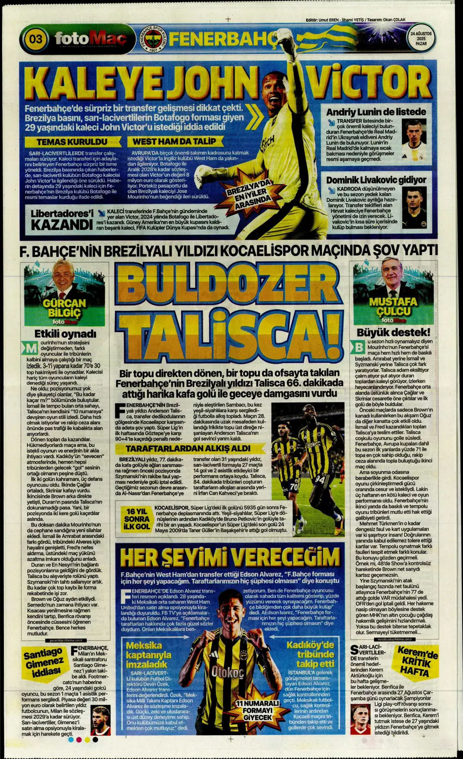 "Galatasaray'a üçlü piyango" | Sporun manşetleri - 35