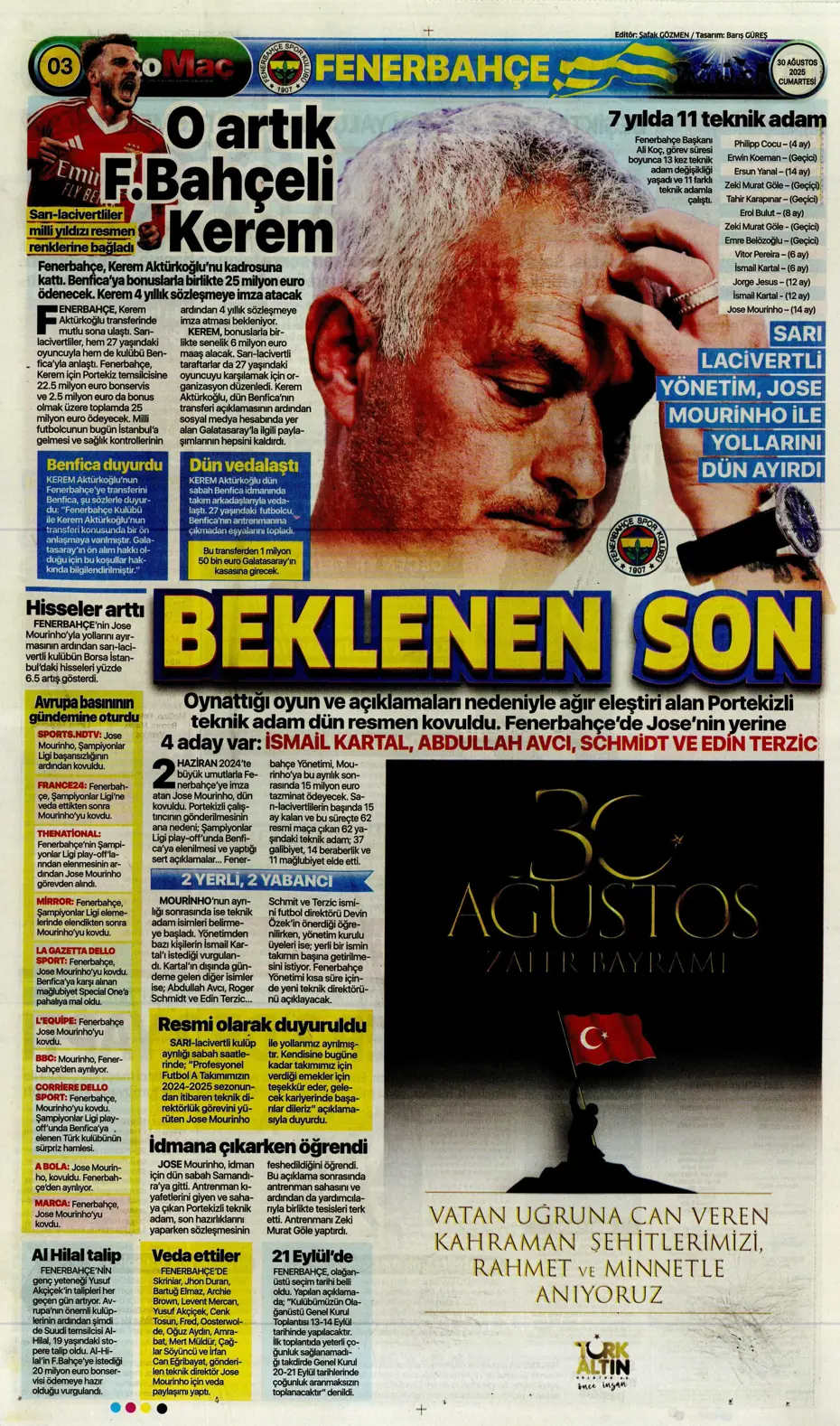"Jose Mourinho'nun yerine 4 aday" | Sporun manşetleri - 22