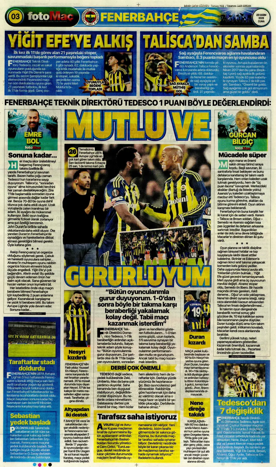 "Avrupa'nın lideri Samsunspor" | Sporun manşetleri - 24