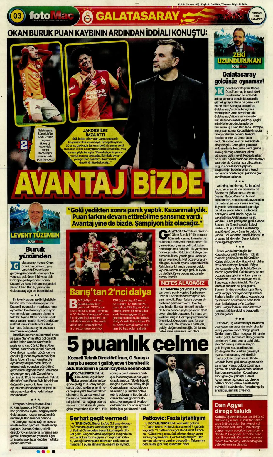 "Aslan krize girdi" | Sporun manşetleri - 20
