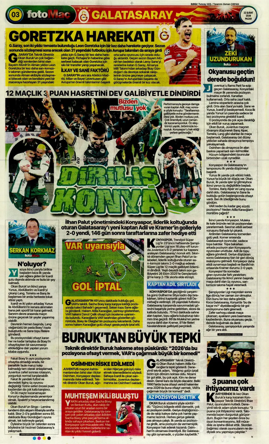 "Beklenen golcü Sörloth" | Sporun manşetleri - 11