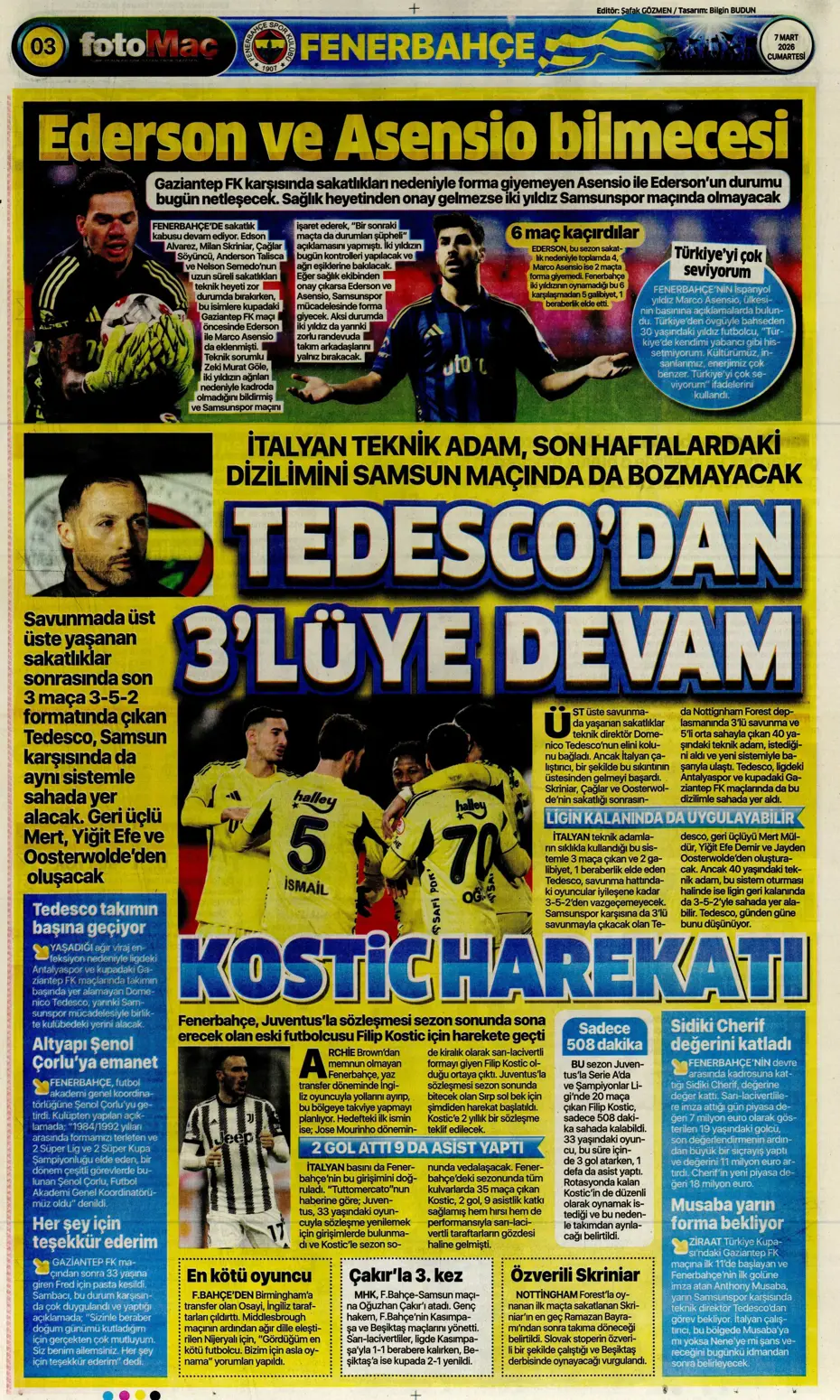 "Tedesco'ya Alman ve İtalyan markajı" | Sporun manşetleri - 24