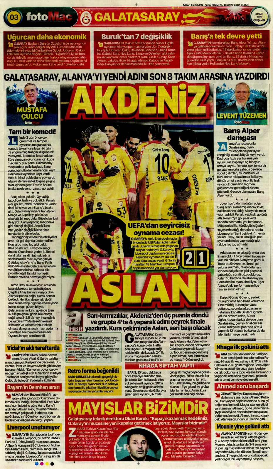 "Anlaşma tamam, sezon sonunda Fenerbahçe'den ayrılıyor" | Sporun manşetleri - 7 "Anlaşma tamam, sezon sonunda Fenerbahçe'den ayrılıyor" | Sporun manşetleri - 7