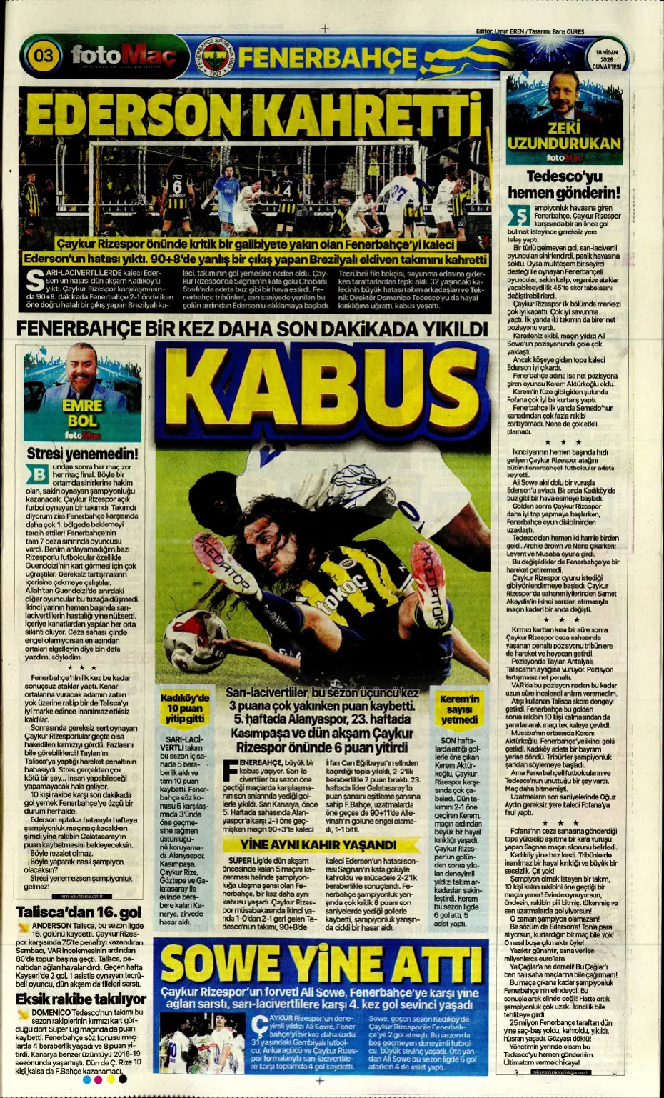 Ederson acı son | Sporun manşetleri - 4