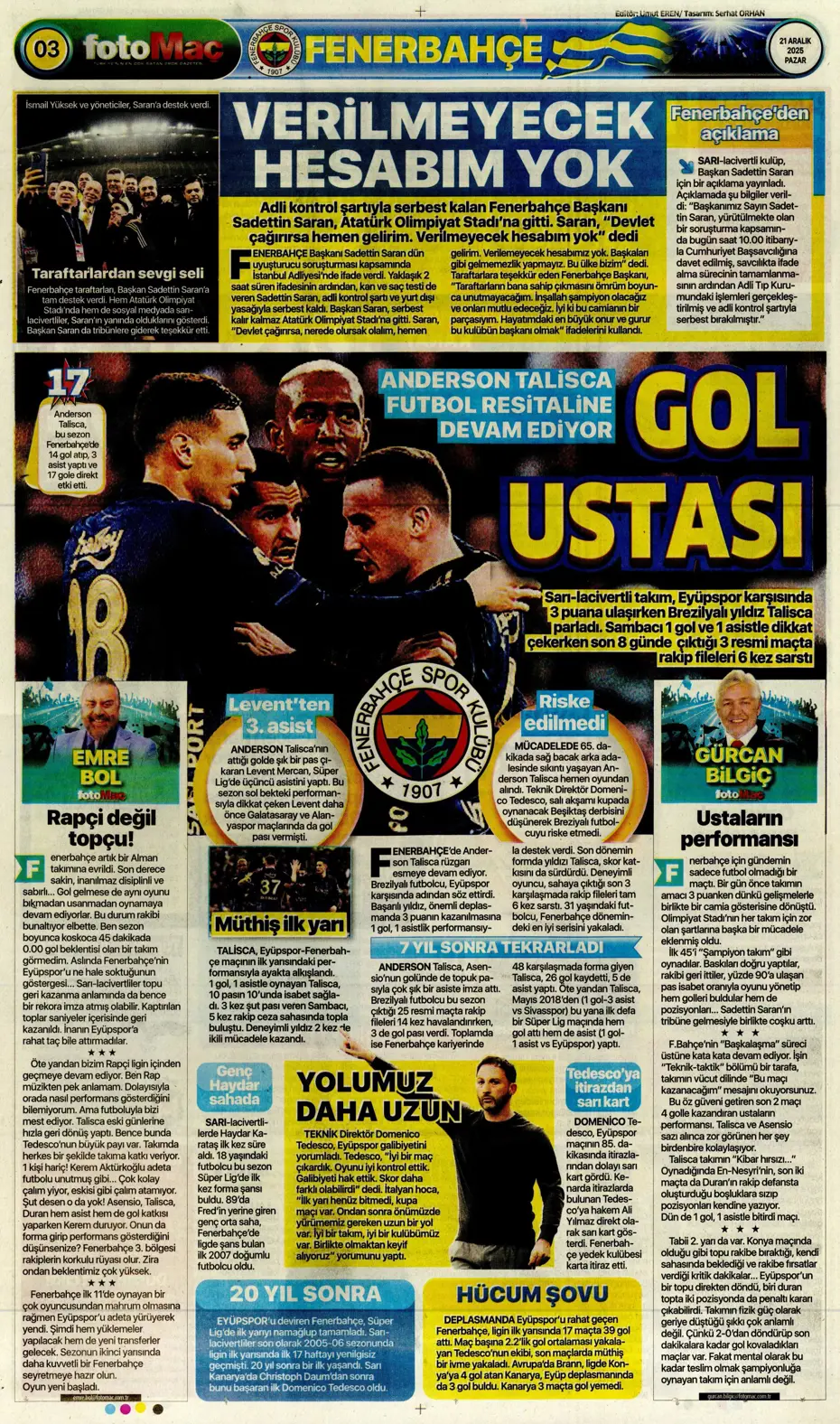 "Transferde Yusuf Sarı bombası" | Sporun manşetleri - 10