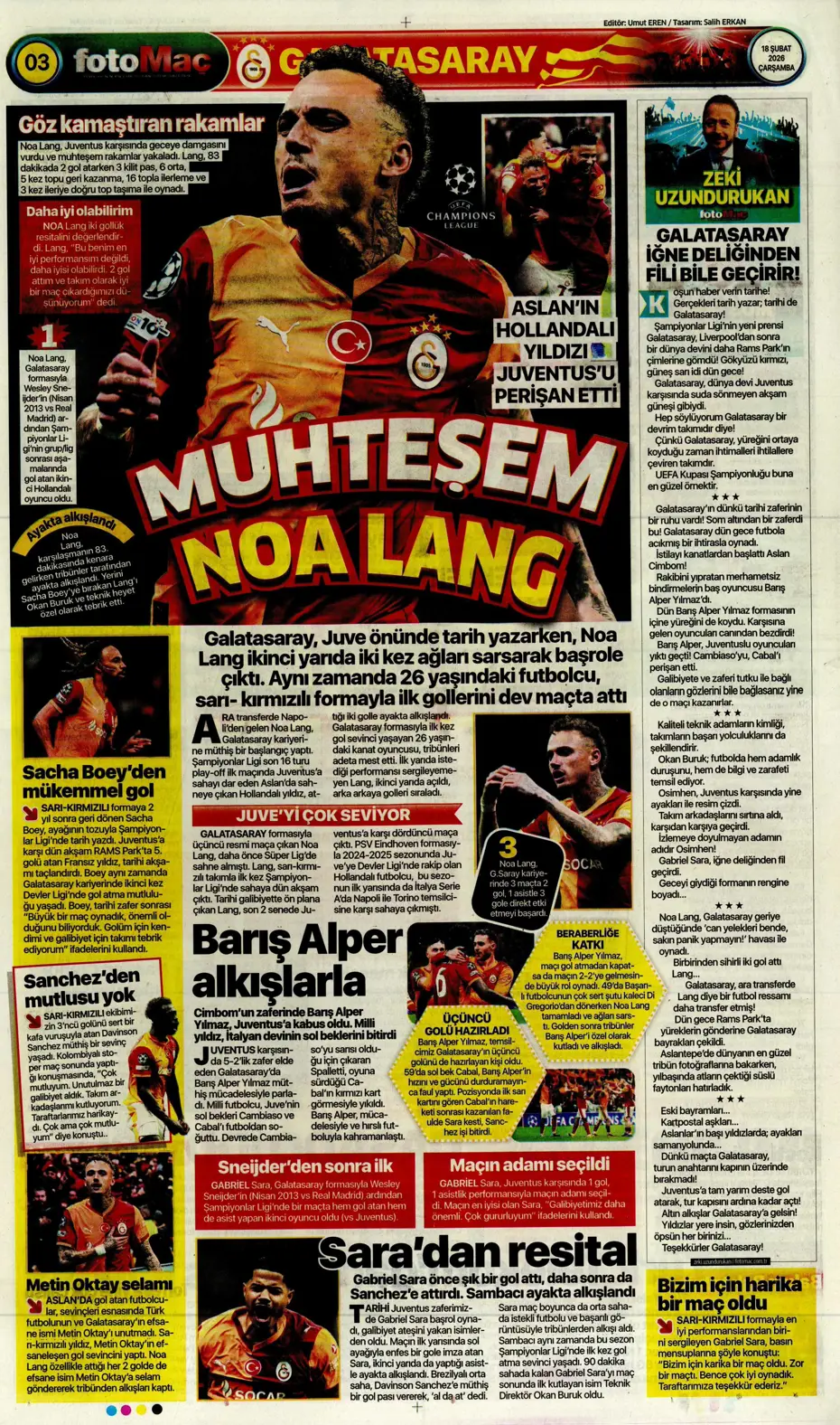 "Aslan Juve'yi perişan etti" | Sporun manşetleri - 15