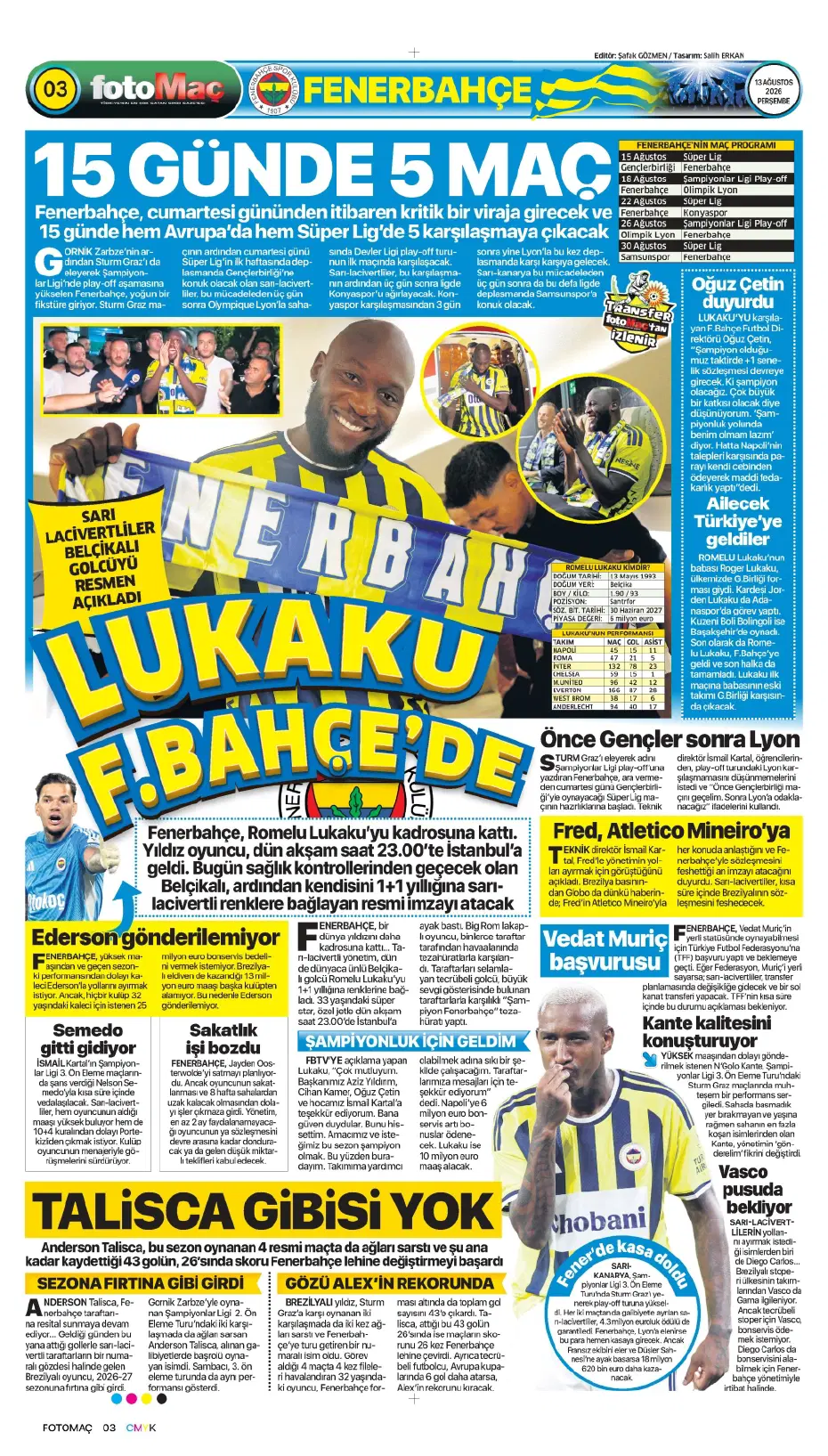 Yüksel Yıldırım, Fenerbahçe'den flaş bir transfer yapıyor | Sporun manşetleri - 10 Yüksel Yıldırım, Fenerbahçe'den flaş bir transfer yapıyor | Sporun manşetleri - 10
