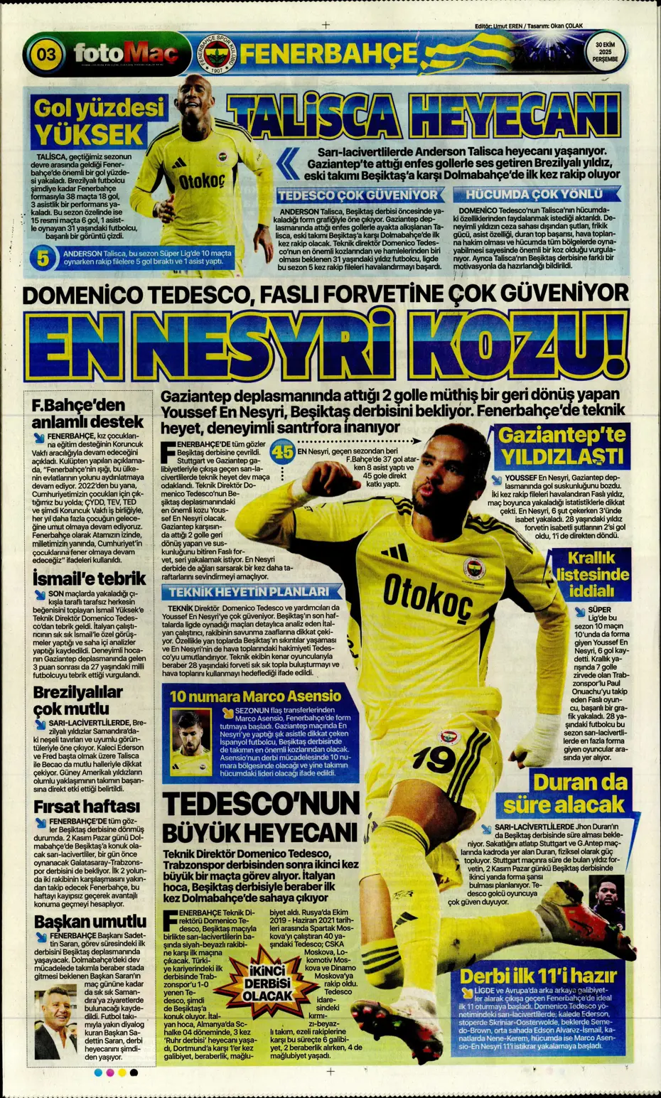 "Talisca teklife "Evet" dedi" | Sporun manşetleri - 23